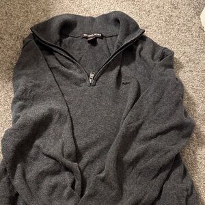 Michael Kors Men's Charcoal Zip-Up Sweater